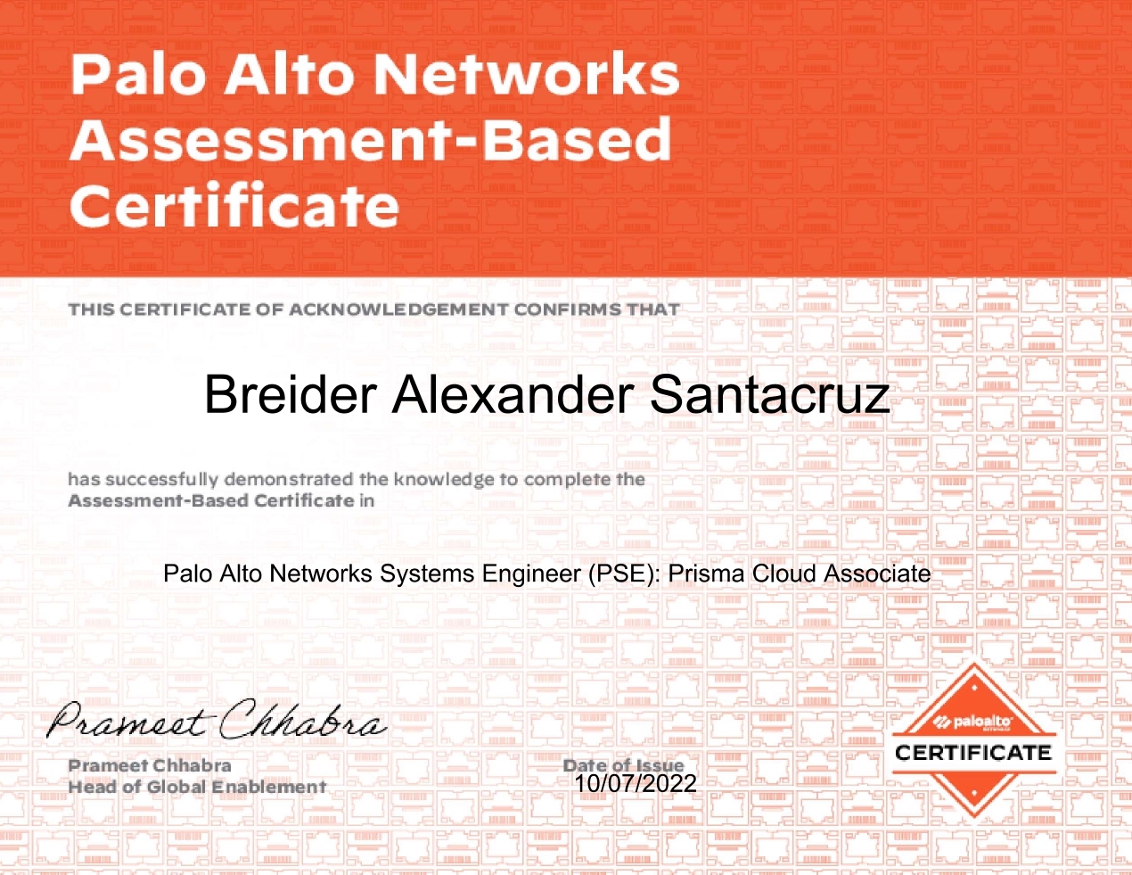 Palo Alto Networks Prisma Cloud Associate