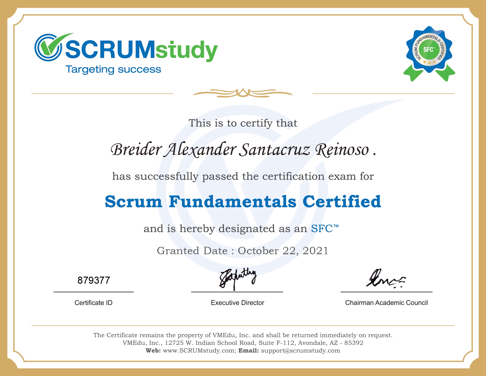Scrum Fundamentals Certification